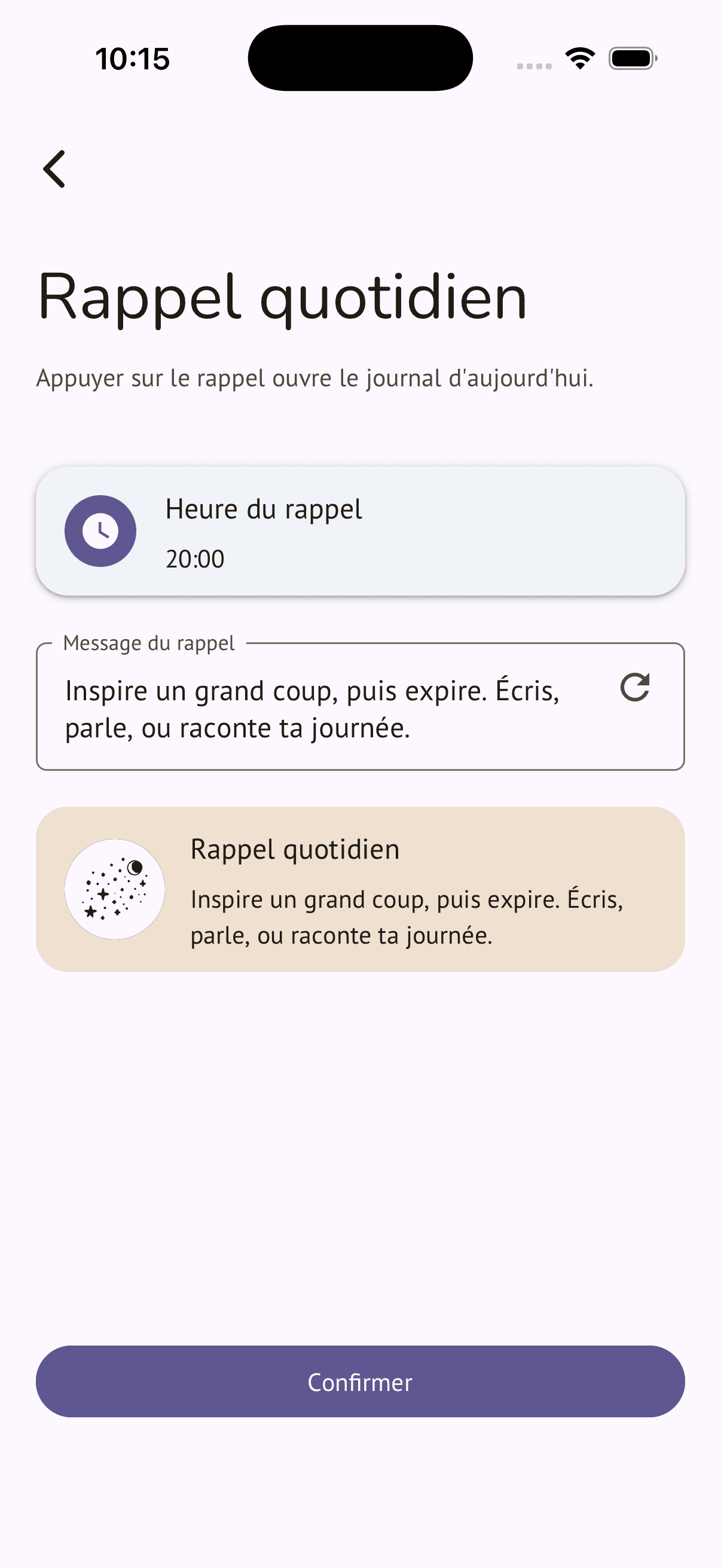 Un rappel doux.