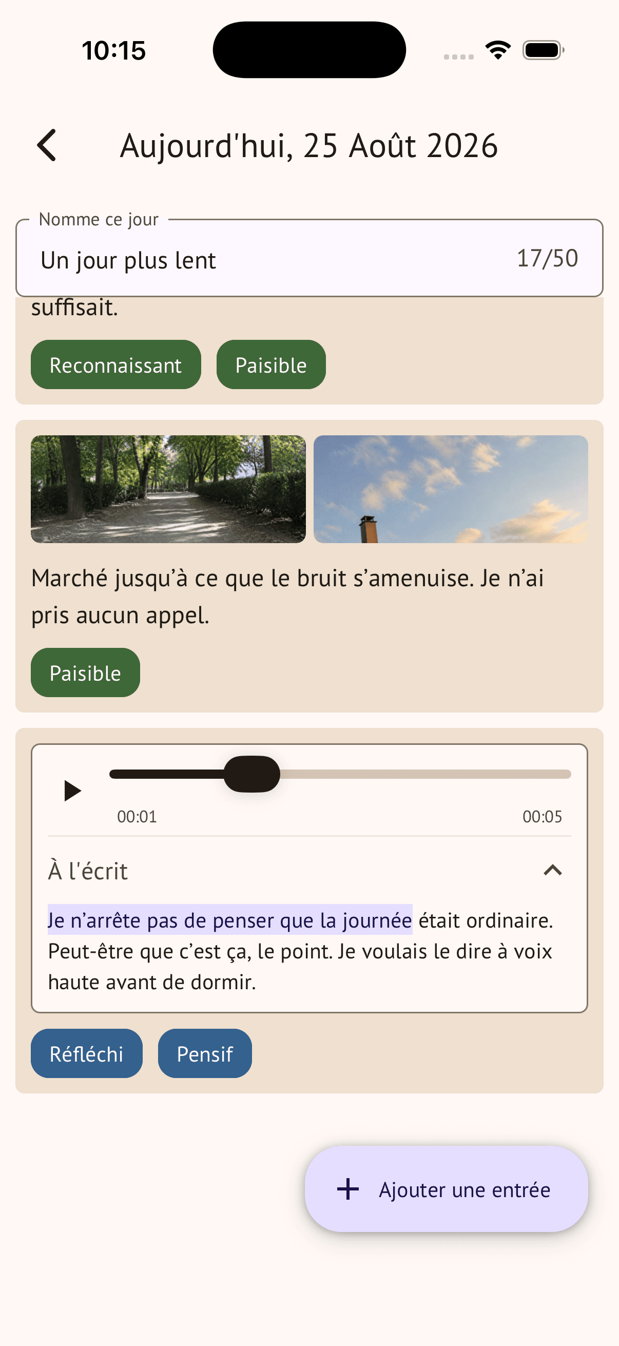Dicte une note. Relis-la.