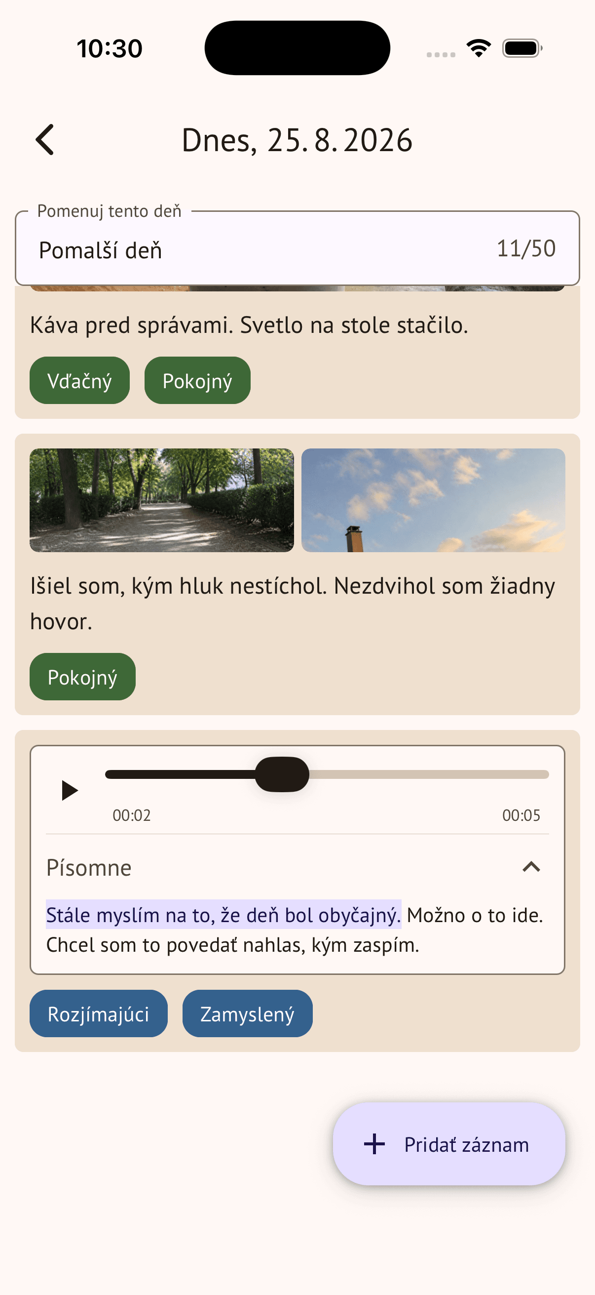 Povedz poznámku. Prečítaj si ju.